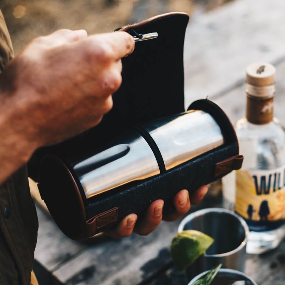 Tumbler 2-Pack + Soft Felt Carrying Case - Gunmetal