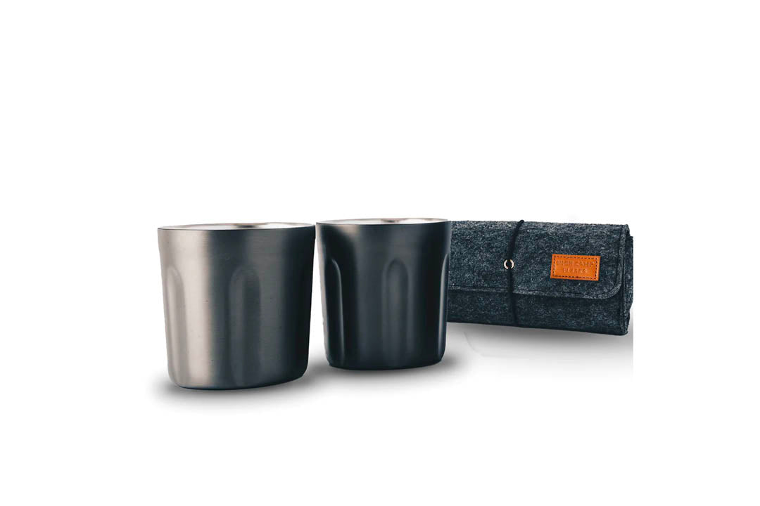 Tumbler 2-Pack + Soft Felt Carrying Case - Gunmetal