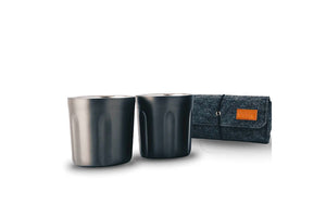 Tumbler 2-Pack + Soft Felt Carrying Case - Gunmetal