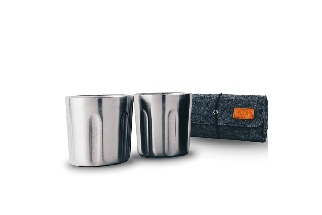 Tumbler 2-Pack + Soft Wool Felt Carrying Case - Stainless