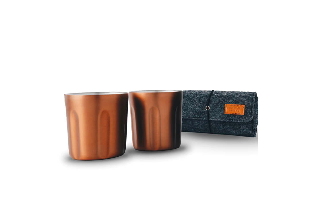 Tumbler 2-Pack + Soft Wool Felt Carrying Case - Copper